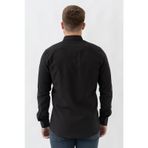 White Stone Malta G2303 Keten Regular Fit Pamuklu Gömlek Siyah - XL