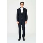 White Stone Siyah Modern Slim Fit Düz Kumaş Klasik Kesim Takım Elbise