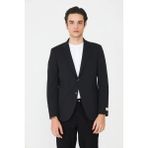 White Stone Siyah Slim Fit Klasik Yaka Erkek Spor Blazer Ceket - 46