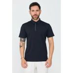 White Stone Siyah Üç Düğmeli Erkek Polo Yaka Tişört - Black - 3XL