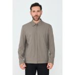 White Stone Vizon Yandan Cepli Fermuarlı Erkek Mevsimlik Mont - 2XL - Grey