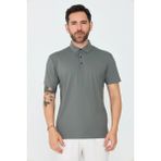 White Stone Yeşil Üç Düğmeli Erkek Polo Yaka Tişört - Green - 3XL