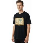 White Whale Rare Ancient Wisdom – Antika Kitap Illüstrasyonlu Erkek T-Shirt - Siyah - XL