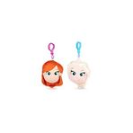 Whitehouse Frozen 2, Bagclip 3D ve 2D Peluş Anahtar Kolye Ucu 4 Farklı Şekilli Set 12,5 cm Orijinal Peluş Figürü, Süper Yumuşak Sevimli Oyuncak Çantalar, Sırt Çantası, Çanta (ELSA & Anna, 2D)