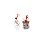 Whitehouse Frozen 2, Bagclip 3D ve 2D Peluş Anahtar Kolye Ucu 4 Farklı Şekilli Set 12,5 cm Orijinal Peluş Figürü, Süper Yumuşak Sevimli Oyuncak Satchels, Sırt Çantası, Çanta (Olaf & Sven, 2D)