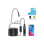 whitetech Wifi Yılan Endoskop Kamera 10 mt Su Geçirmez Ledli Sert Kablo 8 mm 1290P Android -Ios Uyumlu