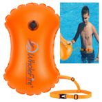 WholeFire 15 l yüzme simidi, su geçirmez, şişirilebilir yüzme simidi, su sporları, açık su yüzücüleri, triatletler, kano sürücüleri ve şnorkeller için