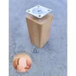 Wholewood Ahşap Koltuk Komodin Şifonyer Mobilya Ayağı Yuvarlatılmış M8 Vidalı Masif Ahşap Ayak - Ahşap Rengi - 12 cm