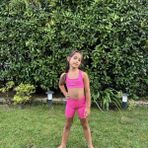 Whynot Kız Çocuk Neon Pembe Tayt Crop Takım - Spor Şık Yazlık Ikili Set , Günlük Rahat Kombin - 5 - 6 Yaş