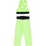 Whynot Kız Çocuk Neon Yeşili Spor Tayt Crop Takım Yazlık Dizaltı Tayt Crop Kombin - 5 - 6 Yaş - Neon Yeşili
