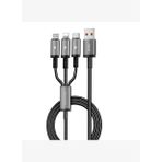 Wi-C059 Titanlink Serisi 3in1 USB-A to Lightning Type-C Örgülü Şarj Kablosu 66W 1.2M