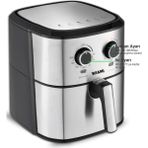 Wiami 6.5 Lt Retro Yağsız Hava Fritözü TTAF-500MS 1000 W Gümüş - Siyah Renkli Çıkarılabilir Hazne