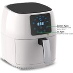 Wiami Airfryer 4.5 L Beyaz V2 Tek Hazne Yağsız Fritöz LED Ekran ve Kolay Temizlik Özelliği