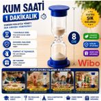 Wibo 8 cm Kum Saati Plastik Malzeme ile 1 Dakikalık Süre Takibi için Şık Tasarım