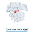 Wibo Plastik Oyun Piyonu Taşı Go Oyunu-Mangala Oyun Taşı ve Kutu Oyun Taşları 240 Adet Beyaz