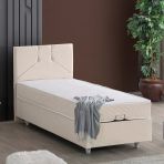Wick Tek Kişilik Baza Başlık Letto Yatak Seti - Krem