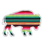 Wickedgoodz Serape Buffalo Vinil Çıkartma - Western Tampon Çıkartması - Dizüstü Bilgisayarlar Bardaklar Pencereler Arabalar Kamyonlar Duvarlar için