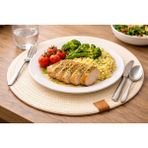Wicker Rustic Hasır Amerikan Servisi, Supla, Yemek Seti - 27 x 27 cm - Krem