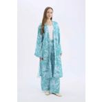 Wide Leg Geniş Paça Desenli Esnek Belli Viskon Pantolon