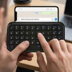 WİderMarkt Mini Bluetooth Kablosuz Klavye Telefon Tablet Uyumlu Şarjlı Taşınabilir Cep Boy Klavye - Siyah