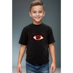 Widi Anime Naruto Itachi Gözü Baskılı Premium Kız Çocuk Erkek Çocuk Siyah T-Shirt - 9 - 10 Yaş