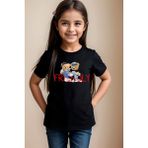 Widi Arkadaş Sevimli Ayıcık Baskılı Friendly Yazılı %100 Pamuk Erkek Çocuk Kız Çocuk Premiu Siyah T-Shirt - Beyaz - 11 - 12 Yaş