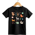 Widi Çizgi Hayvan Figürleri Baskılı Regular Fit %100 Pamuk Kısa Kollu Çocuk T-Shirt - Ekru - 3 - 4 Yaş