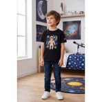 Widi Erkek Çocuk Siyah Astronot Baskılı Tişört - Uzay ve Gezegen Temalı T-Shirt - Ekru - 7 - 8 Yaş