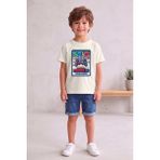 Widi Erkek Çocuk Siyah Oyun Baskılı Tişört - Level Up Temalı T-Shirt - Mavi - 2XL
