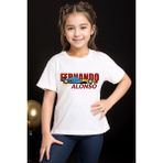 Widi Formula F1 Fernando Baskılı %100 Pamuk Erkek Çocuk Kız Çocuk Yüksek Kaliteli Premium Beyaz T-Shirt - Haki - XL
