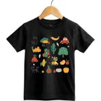 Widi Fun Mix Sebze, Meyve ve Hayvan Baskılı Regular Fit %100 Pamuk Kısa Kollu Çocuk T-Shirt - Kırmızı - 11 - 12 Yaş
