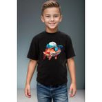 Widi Hunter Avcılık Balık Avcılığı Deniz Baskılı Şapkalı Balık %100 Pamuk Erkek Çocuk Kız Çocuk T-Shirt - Kırmızı - 11 - 12 Yaş