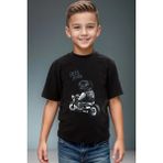 Widi Motorcu Pug Köpek Sevimli Cool Lets Ride Baskılı %100 Pamuk Erkek Çocuk Kız Çocuk Siyah T-Shirt - 7 - 8 Yaş