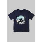 WİDİ Motorcu Temalı Chopper Motorsiklet ve Deniz Baskılı Regular Fit %100 Pamuk Bisiklet Yaka T-shirt