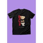 Widi Relax Ayı Tedy Sevimli Cool Ayıcık Baskılı %100 Pamuk Erkek Çocuk Kız Çocuk Siyah T-Shirt - 11 - 12 Yaş