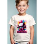 Widi Roblox Yazılı Renkli Karakter Baskılı %100 Pamuk Premium Erkek Çocuk Kız Çocuk Beyaz T-Shirt - Kırmızı - 11 - 12 Yaş