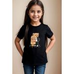 Widi Sevimli Çift Sevgili Ayı Tedy Cool Ayıcık Baskılı %100 Pamuk Erkek Çocuk Kız Çocuk Siyah T-Shirt - Beyaz - 9 - 10 Yaş