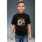 Widi Tazmanya Baskılı Regular Fit Kız Çocuk Erkek Çocuk %100 Pamuk Siyah T-Shirt - 5 - 6 Yaş