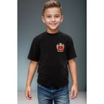 Widi Türk Bozkurt ve Türkiye Türk Bayrağı Baskılı %100 Pamuk Erkek Çocuk Kız Çocuk Siyah T-Shirt - 13 - 14 Yaş