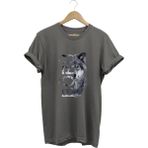 WİDİ Türkiye Bozkurt Börü Yazısı Ve Kurt Baskılı %100 Pamuk Regular Fit Bisiklet Yaka Premium Gri T-shirt