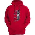 Widi Türkiye Bozkurt Göktürkçe Türk Yazısı ve Kurt Baskılı Regular Fit %100 Pamuk Kırmızı Sweatshirt - 3XL