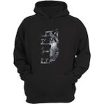 Widi Türkiye Bozkurt Göktürkçe Türk Yazısı ve Kurt Baskılı Regular Fit %100 Pamuk Siyah Sweatshirt