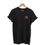 Widi Türkiye Türk Asker Bordo Bereli ve Türk Bayrağı Tasarımlı %100 Pamuk Regular Fit T-Shirt - Siyah