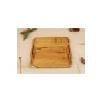 wiella Ahşap Sunumluk Tepsi, Et ve Tost Sunum servis tabağı, Akasya Tabak, Dekorasyon, Aksesuar, 25x21cm