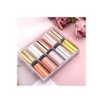 Wien Nail Master 10lu Tırnak Süsleme Folyosu Parlak Gold Bronz Silver Nail Art Transfer Folyo WNF-08B