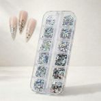 Wien Nail Master 12LI Holografik Gümüş Renk Yıldız Tırnak Süsleme Yıldız Dizayn Folyo Pulları Nail Art WN-114 - Beyaz