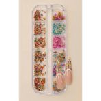Wien Nail Master 12LI Ince Küçük Boy Kuru Çiçek Tırnak Süsleme Nail Art Çiçek WN-519 - Renkli