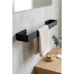 wiesmann Mat Siyah Yapışkanlı Havlu Askısı Havluluk Banyo Mutfak Havlu Askısı