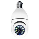 Wifi 360 Panoramik Ampul Kamera 1080p 2.4ghz Ve 5ghz İle Güvenlik Kamerası Çift Wifi 360 Derece Panoramik Görüntüleme Kablosuz Ev Gözetleme Kamerası Gece Görüş Çift Yönlü Ses Akıllı Hareket Alg
