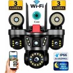 Wificam Icsee App 3 Kameralı ve Projektörlü Wifi Ptz Kamera 3+3+3 Mp Net Görüntü Kalitesi